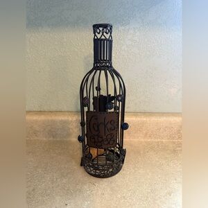 Decorative Black Metal Wine Bottle Cork Holder